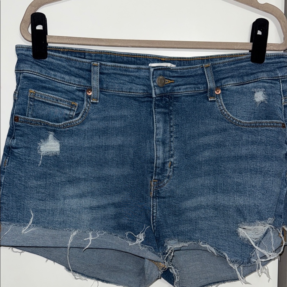 H&M Blue Distressed Jean Shorts